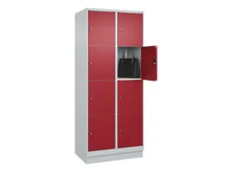lockerkast,HxBxD 1950x800x500mm,2x4vakken,vak B 400mm,cil.-slot,sokkel