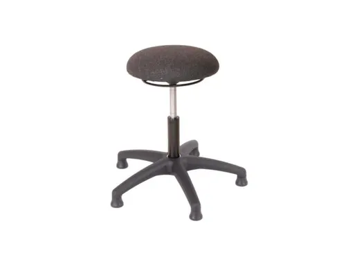 Werkplaatskruk Zit H 450-580Mm Gasveer Zwart Stof Vloerglijders