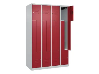 Z-garderobekast,HxBxD 1850x1200x500mm,vak B 150/300mm,cil.-slot - 2