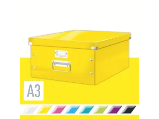 Opbergbox WOW Click & Store 369x200x482mm geel 85% gerecycled karton - 2