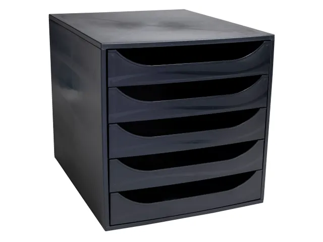 Ladenblok Ecobox 5 Laden A4+ Zwart