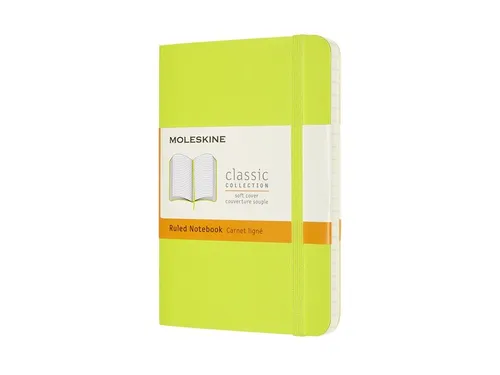 Notitieboek Moleskine pocket 90x140mm lijn soft cover lemon green