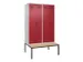 locker met bank,voor scheiding van kleding,HxBxD 2120x1200x815mm,4vak