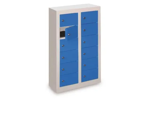 lockerkast,RAL 7035,HxBxD 815x460x200mm,2x6vakken,vak B 215mm
