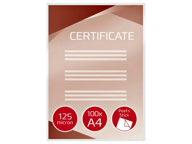 Pochette de plastification GBC A4 autocollant 125 microns brillant 100