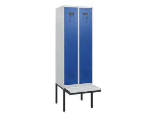 locker met bank,HxBxD 1950x600x815mm,2vak,vak B 300mm,cilinderslot - 2