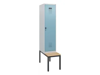 locker met bank,HxBxD 1950x400x815mm,1vak,vak B 400mm,draaigrendel - 2