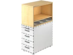 containeropzet,HxBxD 530x428x800mm,m. 3kunstst. inzetelementen DIN A4