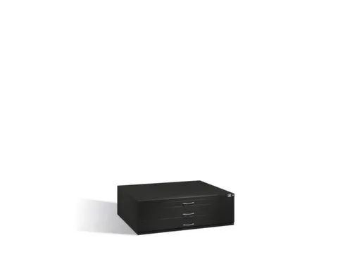 tekeningenkast,HxBxD 420x1350x960mm,romp RAL7021,front RAL3003