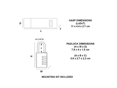 Hangslot MasterLock 7640704EURD overval + aluminium 40mm