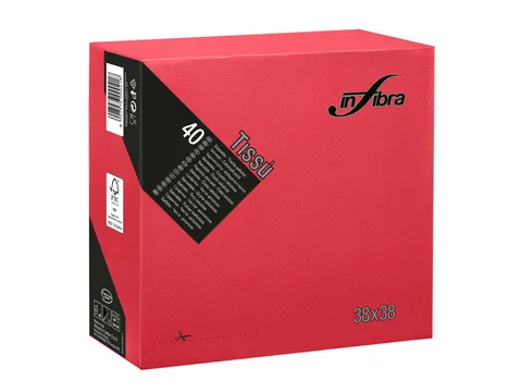 Infibra I-0457 P-to-P Servet 38x38cm 1/4 vouw 2-Laags Rood 1440 Stuks