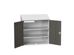 lessenaarkast 1130x1050x550mm 2 legborden 1 lade RAL7035+RAL7016