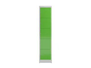 Lockerkast 1800x415x500mm 1x5 vakken cilinderslot, sokkel, RAL6018 - 2