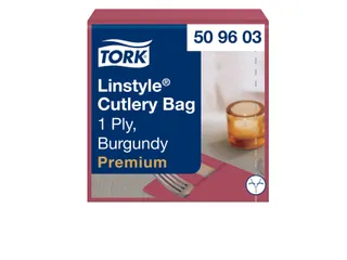 Bestekpochette Tork LinStyle 1-laags 60st duurzaam rood 509603 - 2