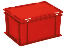 Euronorm Stapelkrat Hxlxb 230X400X300Mm 21L Met Deksel Rood