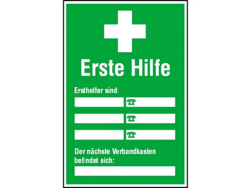 affiche,EHBO-gids,PVC,standaard,groen/wit/zwart,om te verlijmen