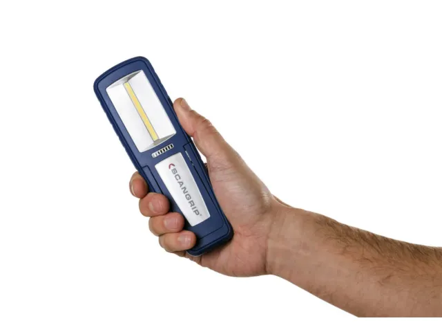 accu-werklamp,1 COB-led,500lumen,spot 175lumen,display-weergave