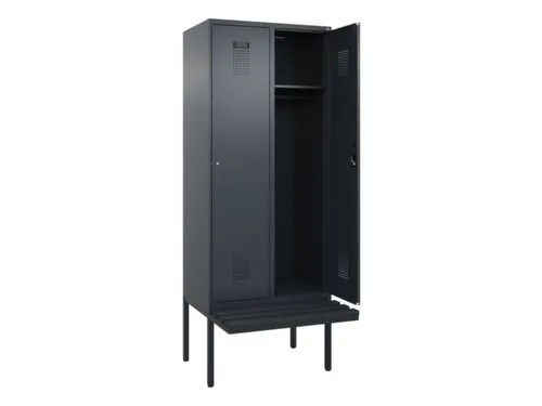 locker met bank,HxBxD 2120x800x815mm,2vak,vak B 400mm,cilinderslot