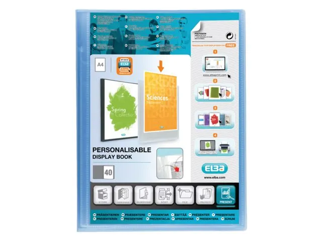 Showalbum Oxford Polyvision A4 20 Tassen PP blauw