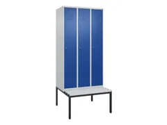 Armoire vestiaire avec banc HxlxP 2120x900x815mm 3compart.