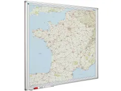 Landkaart Bord 120x120cm Softline Profiel 8mm Frankrijk Wegen