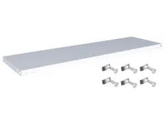 legbord,v. magazijnstelling,BxD 1300x400mm,vakl. 200kg,staal,RAL7035