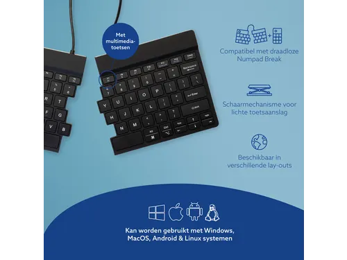 Ergonomisch Toetsenbord R-Go Split Break V2 QWERTY US Zwart