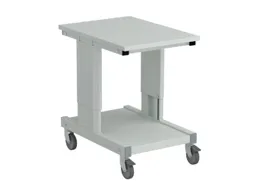 bijzettafel,HxBxD 650-900x500x700mm,blad grijs,RAL7035,2legborden