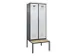 locker met bank,voor scheiding van kleding,HxBxD 2120x800x815mm,2vak