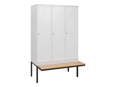 locker met bank,HxBxD 1950x1200x815mm,3vak,vak B 400mm,cil.-slot