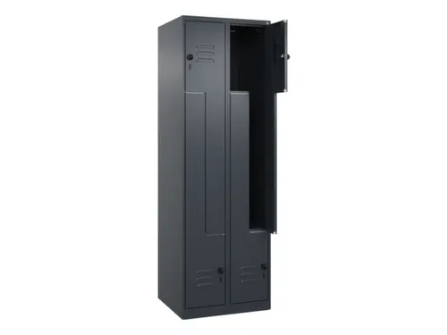 Z-garderobekast,HxBxD 1850x600x500mm,vak B 150/300mm,draaigrendel