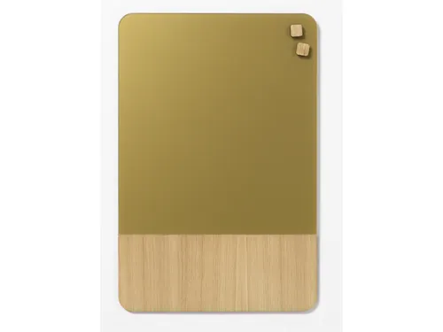 Glasmagneetbord Naga 40x60cm goud/eiken afgeronde hoeken