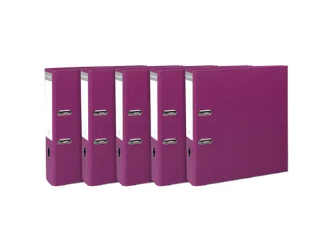 Pak 5 ordners PP/PP A4 80mm fuchsia PP A4 80mm FUCHSIA
