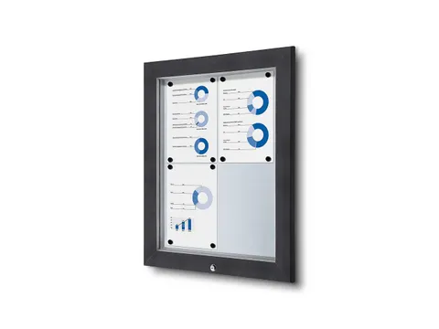 Vergrendelbaar vitrine mededelingenbord Outdoor 4xA4 Antraciet