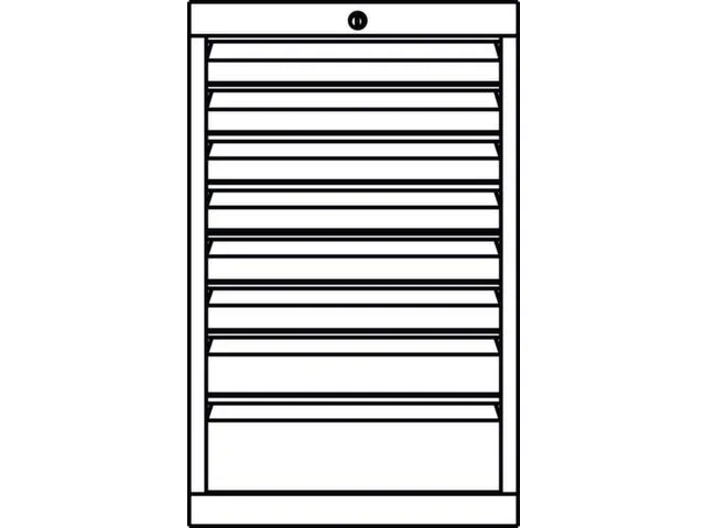 Ladenkast HxBxD 800x500x600mm 8 Laden Ral7035