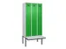 locker met bank,voor scheiding van kleding,HxBxD 2120x900x815mm,3vak