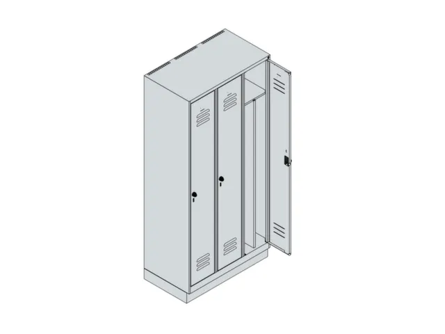 locker voor scheiding van kleding,HxBxD 1950x900x500mm,3vak