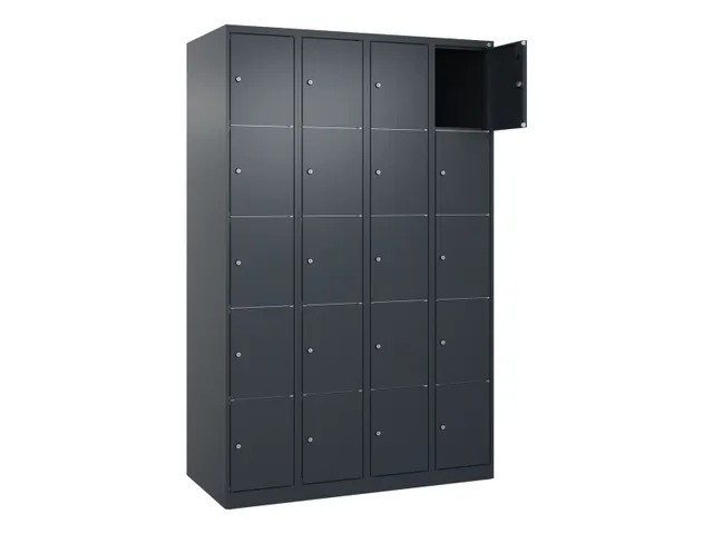 lockerkast,HxBxD 1850x1200x500mm,4x5vakken,vak B 300mm,cil.-slot