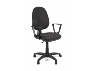 Bureaustoel EN1335 Linea Tiger 01 zwart/zwart met armleuning - 1