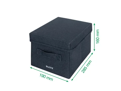 Leitz Stoffen opbergdoos met deksel Grijs 28,5x19x16cm 2 stuks