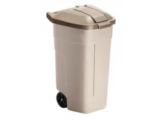 Afvalbak Voor Buiten 100 Liter Grijs Beige - 1