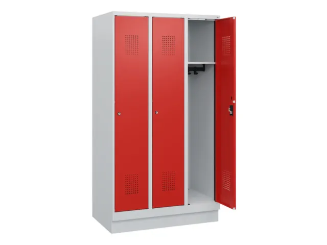 schoollocker,HxBxD 1630x900x500mm,3vak,vak B 300mm,cil.-slot,sokkel
