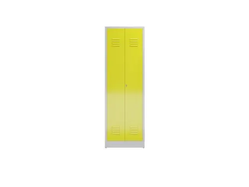Lockerkast 1800x590x500mm 2 vakken, klinksluiting, RAL1018