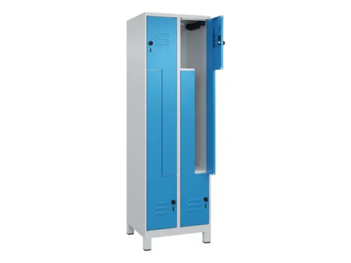 Z-garderobekast,HxBxD 1950x600x500mm,vak B 150/300mm,draaigrendel