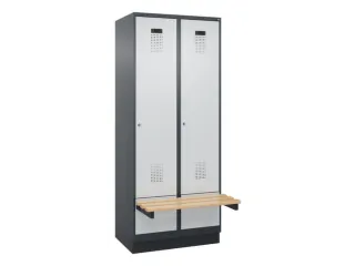 locker met bank,HxBxD 1950x800x815mm,2vak,vak B 400mm,cilinderslot - 2