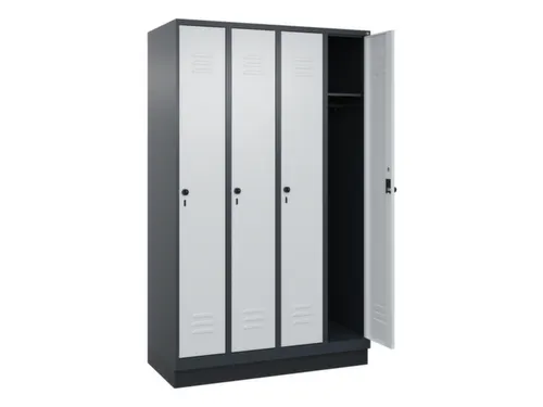 locker,HxBxD 1950x1200x500mm,4vak,vak B 300mm,draaigrendel,sokkel