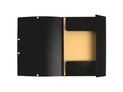 Elastomap 3 kleppen glanskarton 355gm² A4 Zwart