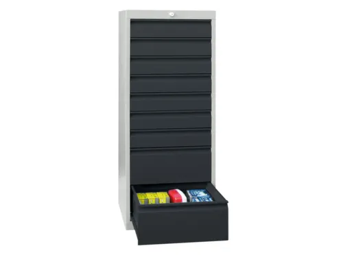 ladekast HxBxD 1000x500x600mm 8laden slot RAL7035 front RAL7016