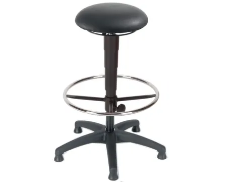 Kruk Zitting Kunstleer Zwart 620-870Mm Gasveer Voetring Glijders