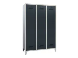 lockerkast,HxBxD 1850x1200x500mm,3vak,RAL7035,front RAL7016